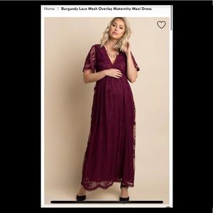 Pink Blush Maternity Burgundy Lace Maternity Dress